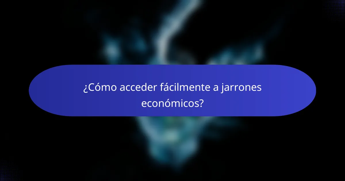 ¿Cómo acceder fácilmente a jarrones económicos?