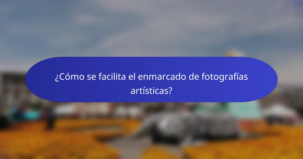 ¿Cómo se facilita el enmarcado de fotografías artísticas?