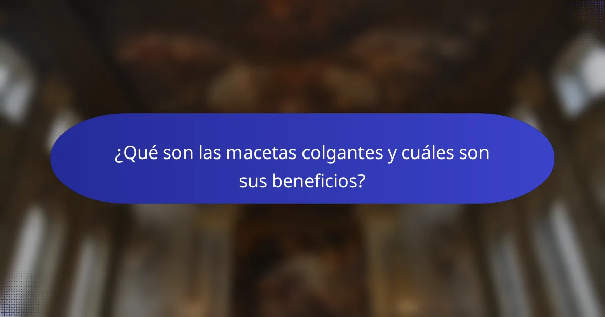 ¿Qué son las macetas colgantes y cuáles son sus beneficios?